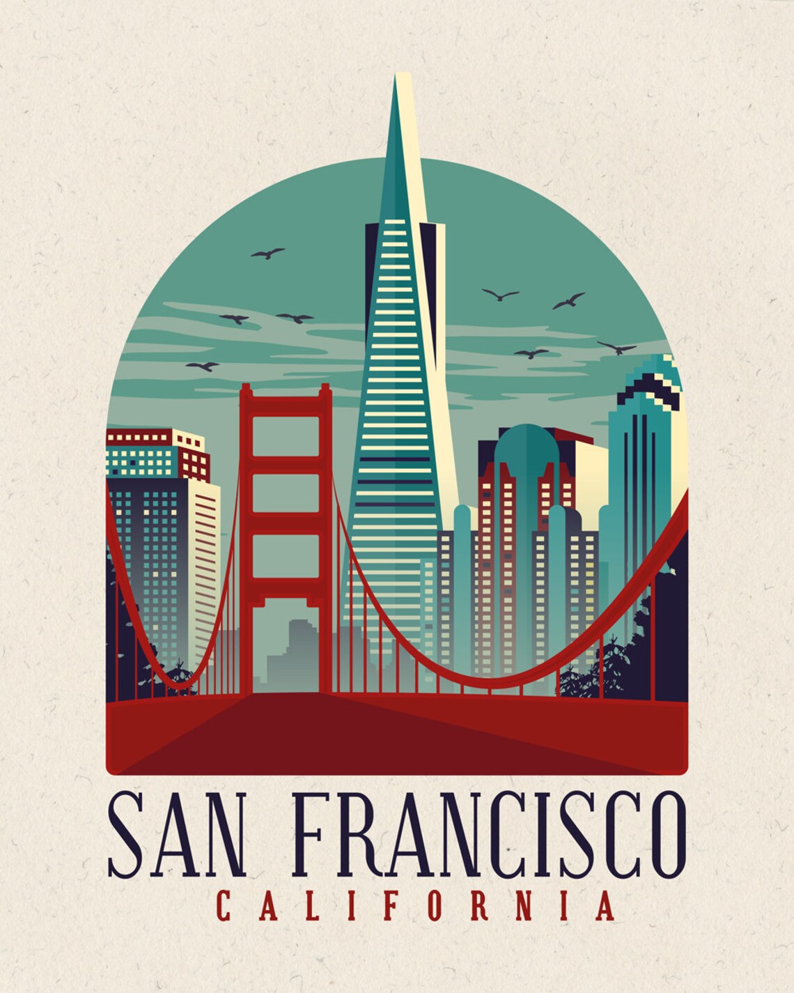San Francisco Art Print San Francisco Poster California Etsy