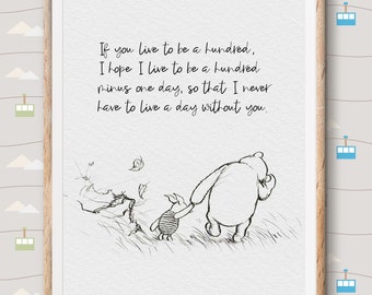 Classic Pooh Nursery Decor, Pooh Printable Quote Piglet| Classic Children, Kids, Baby Nursery Prints