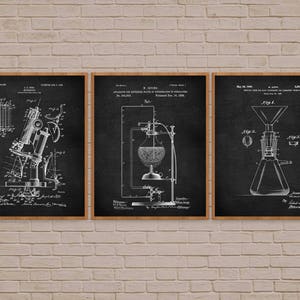 Regalo de laboratorio de química para su ciencia patente arte impreso, microscopio, arte de ciencia vintage, arte de microscopio, estudiante de ciencias, decoración de laboratorio