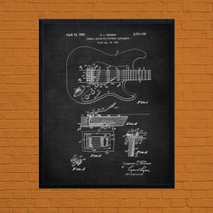 Guitar Art, Guitar Player Gift, Music Poster, Guitar Decor, Vintage Guitar, Guitar Wall Art, Guitar Patent, Fender Guitar, Guitar wall Decor