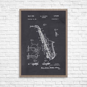 Saxophone Patent Print, Music Bar Decor, Saxophone Poster, Music Print, Patent Poster - DA0502 Wall Decor, Wall Art, Home Decor