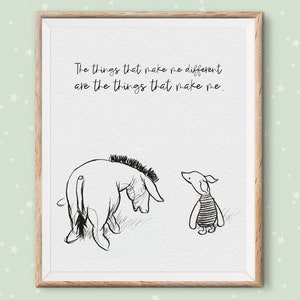 Classic Winnie The Pooh Nursery Decor, Pooh Printable Quote Piglet| Classic Children, Kids, Baby Nursery Prints