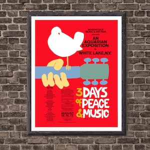 Woodstock Music Gift 1969 Concert Poster