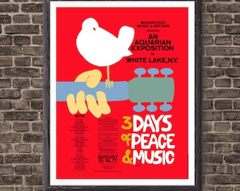 Woodstock Music Gift 1969 Concert Poster