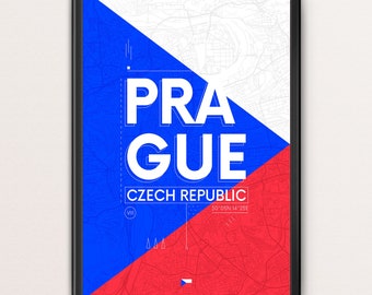 Prague Poster Wall Art Print, Travel Wall art, Czech Republic, Travel Decor, City Poster, Gift, Home Decor