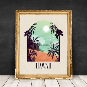 Hawaii Poster, Hawaii Wall Art, Hawaii Print, Hawaii Art, Poster, Home Décor – Xmas Gift - Holiday Gifts