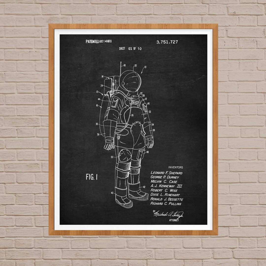 Astronaut Space Suit Patent Art Print, Space Wall Decor - Etsy