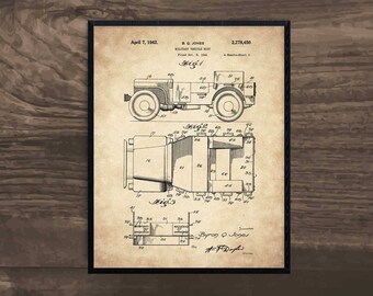 Military Art, Military Vehicle, Soldier Gift, blueprint art, US Army, airborne, military decor, military art, military gifts, military print