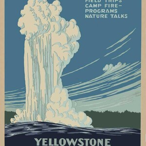 Yellowstone National Park Retro Wall Art Climbing Travel Outdoorsy Gifts for Grandpa image 2