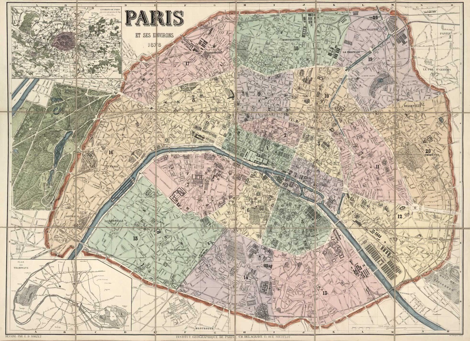 Vintage Paris Map 1878 Old Map of Paris, Old Maps - Etsy