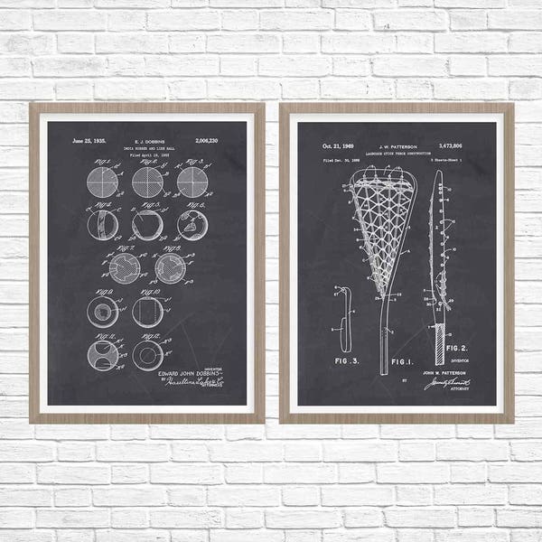 Lacrosse Patent Art, Group of 2, Lacrosse Poster, Lacrosse Art, Lacrosse Wall Art, Lacrosse Print, Lacrosse Patent Print, Lacrosse