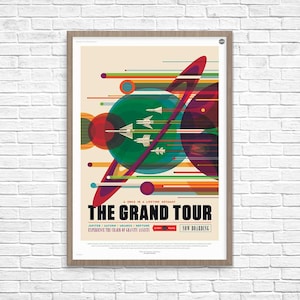 Space Travel Poster, NASA Space Poster, Grand Tour, 2016 NASA/JPL Space Travel Poster, Space Poster, Boys Room, Home Decor, Geek Decor