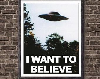 Retro sci fi art, I want to believe X files, Science Poster, Retro poster, Mid century modern wall art | Shop now!