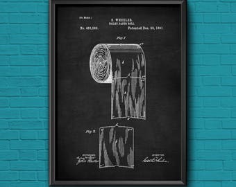 Toalettpapper Patent Konsttryck, Badrumsdekor