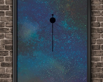 Voyager NASA Travel Poster -Space Poster, Boys Room, Home Decor, Unique Gift