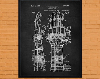 May include: A black and white patent drawing of an artificial limb, showing a detailed diagram of a mechanical hand. The patent is titled "Artificial Limb" and was filed on January 24, 1909, by A. Pecorella et al. The patent number is 1,507,682.