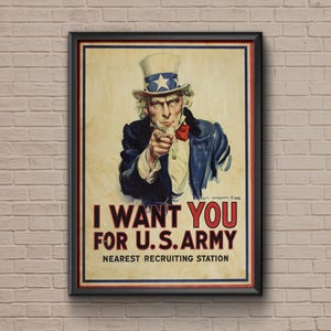 Legerposter, ik wil je, patriottisch, ons leger, militair, ik wil je poster, rekrutering, WO II-poster, militaire rekrutering, ik wil je voor het leger