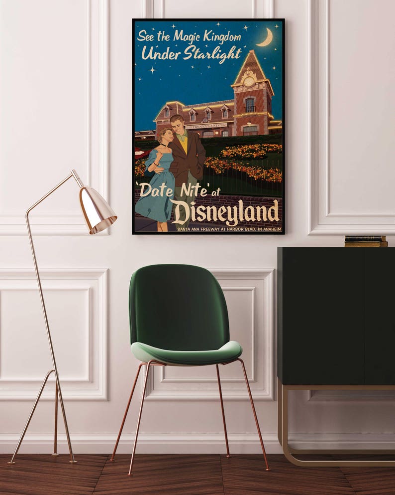 Disneyland Vintage Poster Disney Poster Disney Art Print image 0