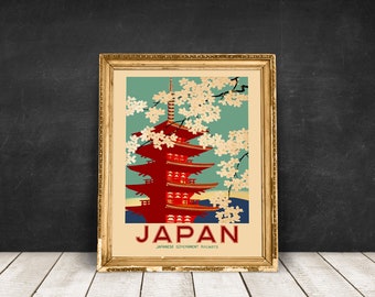 Vintage Japanese Travel Poster, japan gift, japanese railway, japanese travel, japanese poster, vintage travel, japanese wall art