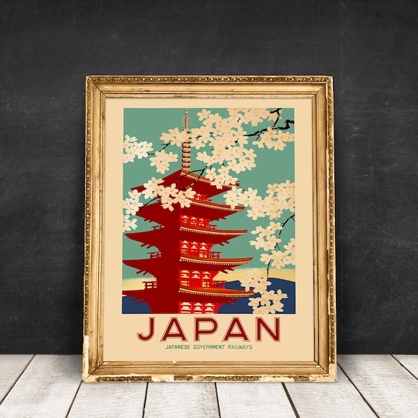 Vintage Japanese Travel Poster, japan gift, japanese railway, japanese travel, japanese poster, vintage travel, japanese wall art