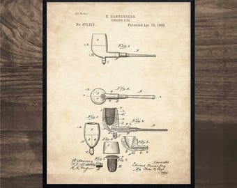 Lighter Patent Print Smokers Gift Tobacco Smoking Mens Wall Art Man Cave Decor Vintage Blueprint Poster