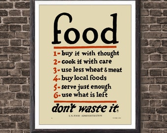 WPA Food Poster, Food Art, Kitchen Art, WPA Poster, WPA Art, Kitchen Poster, Kitchen Wall Art, Kitchen Decor, Kitchen Print