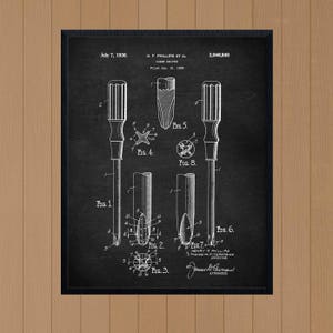 Screwdriver, phillips screwdriver, tool poster, tool art, garage decor, garage art, gift for men, hand tools poster, hand tools print