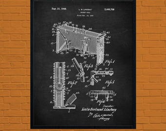 Vintage Hockey Goal Patent Print, Hockey Decor