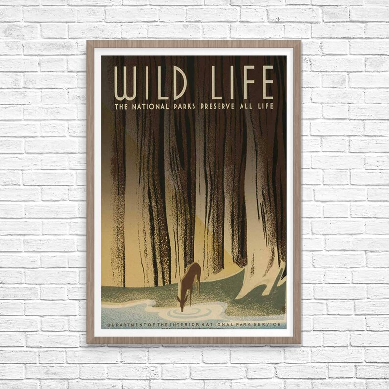 National Parks Poster Wild Life WPA Poster WPA National Etsy