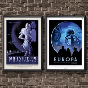 NASA Poster Wall Art Exoplanet Travel Posters Set of 2, Space Poster, Space Art, Nasa Art, Nasa Space Poster, Home Decor