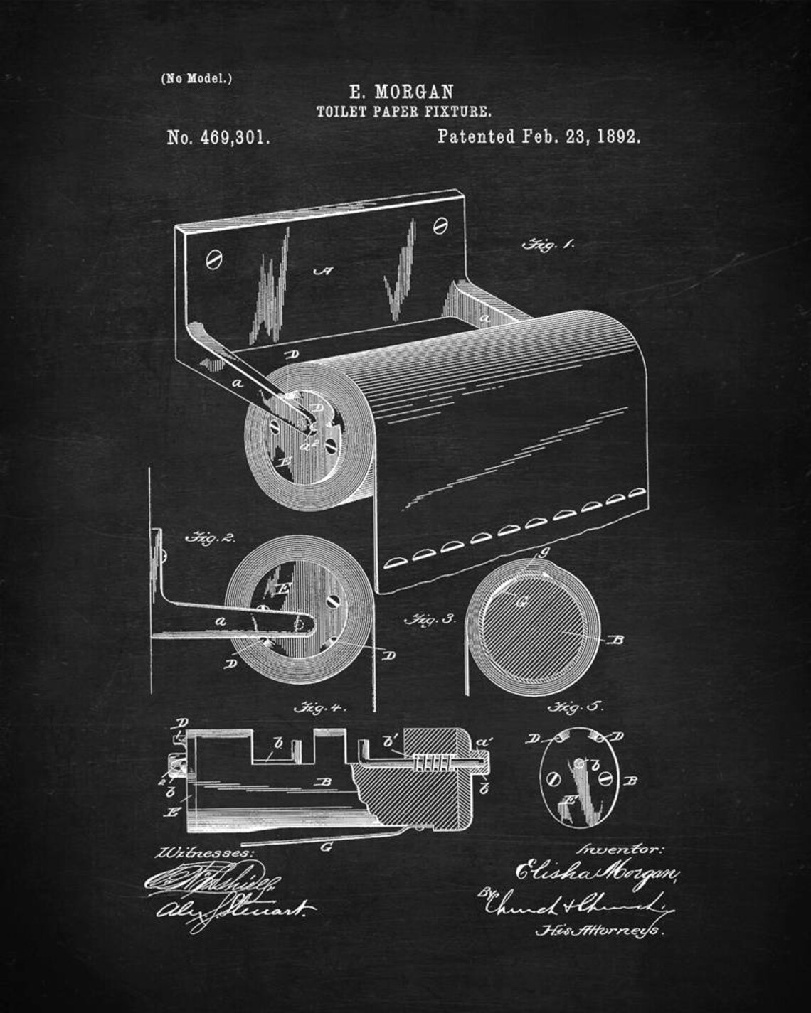 Toilet Paper Fixture Patent Art Print, Bathroom Decor - Etsy