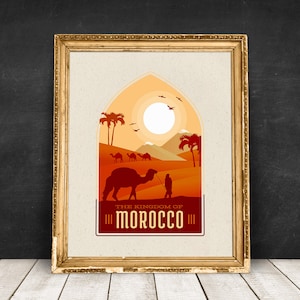 Decoración marroquí, Desert Wall Art, Travel Print, Morocco Print, Marrakech Poster, Camel Print, Donkey Print, Boho Wall Art