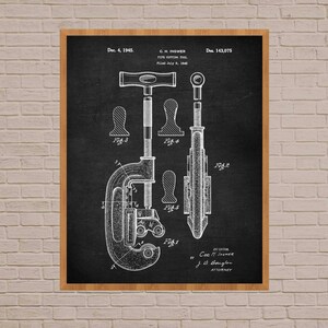 Patent Art Print, Pipe Cutting Tool, Handyman Gift, garage decor, vintage tools, workshop decor, tool poster, plumber gift, tool art