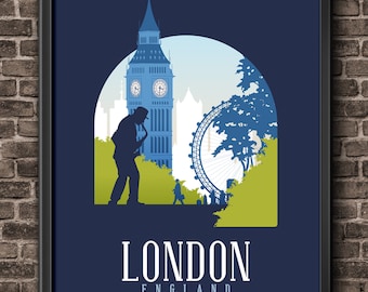 Londen Print London Art, kunst aan de muur, grote Ben Print, reizen Print, City Home decor, kwekerij, als cadeau voor haar, reizen poster decor