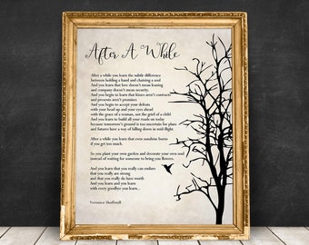 Veronica Shoffstall Love Poem Art Print After A While Poem Poster minimalist modern wall art