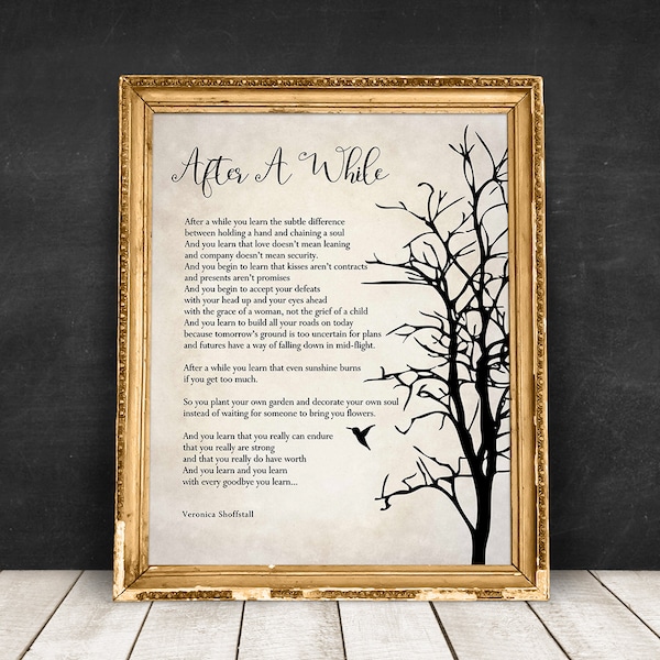 Veronica Shoffstall Love Poem Art Print After A While Poem Poster minimalist modern wall art