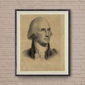 George Washington, Lithograph, Vintage Print, Vintage Poster, Old Poster, 1827 Photo Washington, vintage wall art