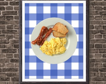 Ron Swanson Breakfast Print, Eggs Bacon Toast Poster