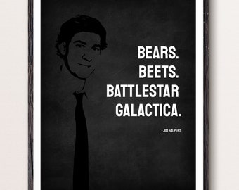 The Office - Bears. Beets. Battlestar Galactica Jim Halpert Wall Art - The Office Poster - The Office Sweatshirt - Dwight Schrute