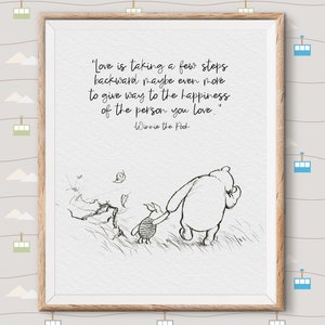 Winnie the Pooh Print Quotes, pooh bear classic vintage style poster print - great adventure