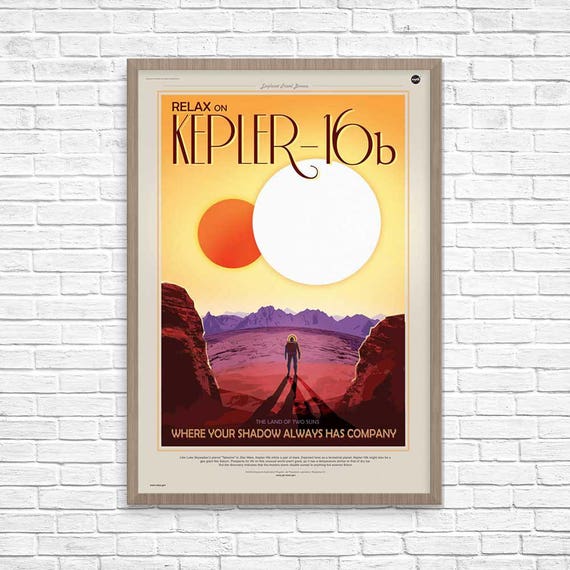 Kepler-16b Exoplanet Travel Poster, NASA Space Art - Etsy
