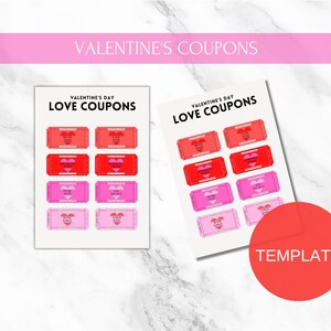 EDITABLE Valentine&#39;s Day Love Coupons, Fully Custom Printable Love Coupons.