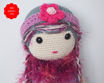 Crochet amigurumi "ALICE" doll and removable clothes  - PDF PATTERN