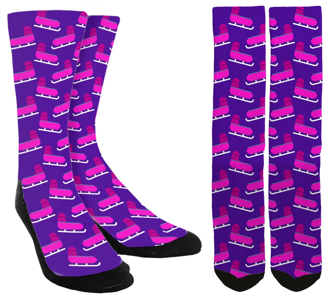 Ice Skating Crew Socks Winter Sport Socks Winter Clothing Etsy