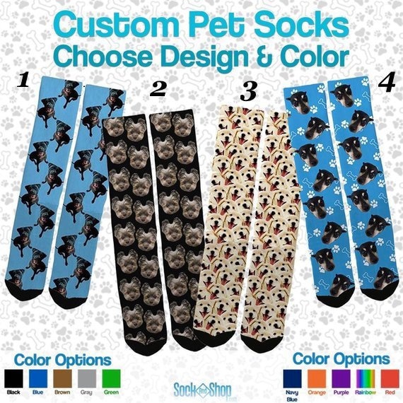 custom dog socks etsy