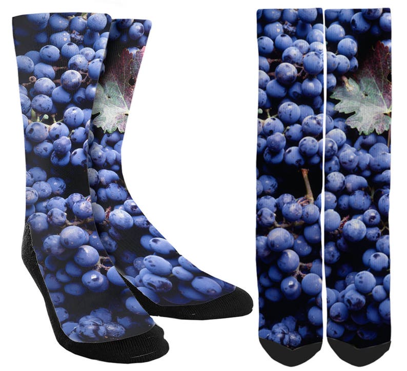 Women & Mens Novelty Socks Blueberry Crew Socks Blueberry Etsy