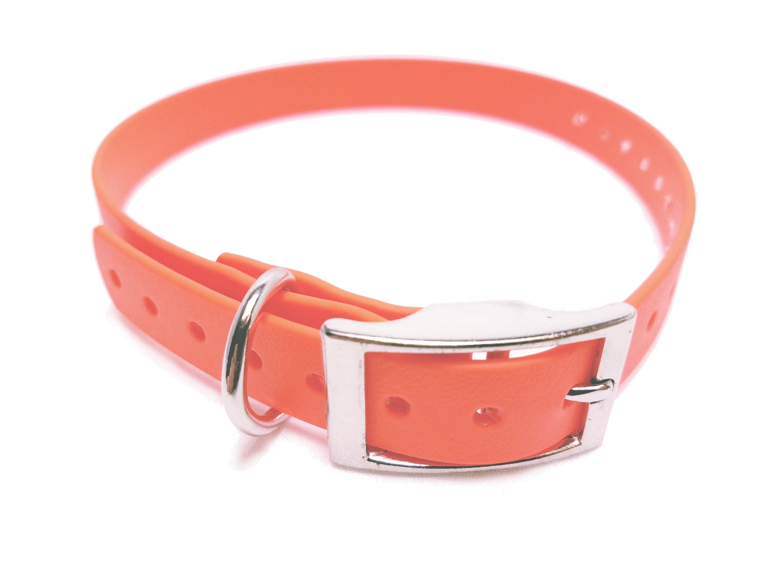 Neon Orange Large Dog Collar 3/4 Wide Wide BioThane® Etsy