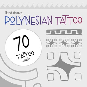Polynesian Tattoo SVG Bundle | 70 PATUTIKI Marquesan Tribal Motifs | Hand-Drawn Tattoo Clipart PNG Designer Pack
