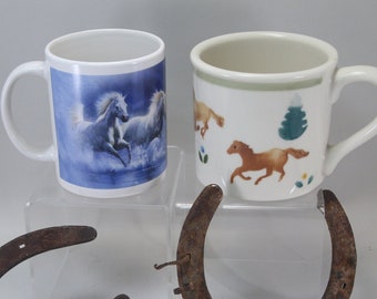 古董Leanin树野马跑杯茶杯,父亲节礼物送给爸爸,爷爷,马的爱人