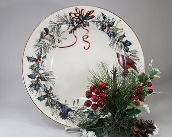 16 3//8/" Oval Serving Platter Medium W331 Xmas and beyond Lenox China PINE Cone